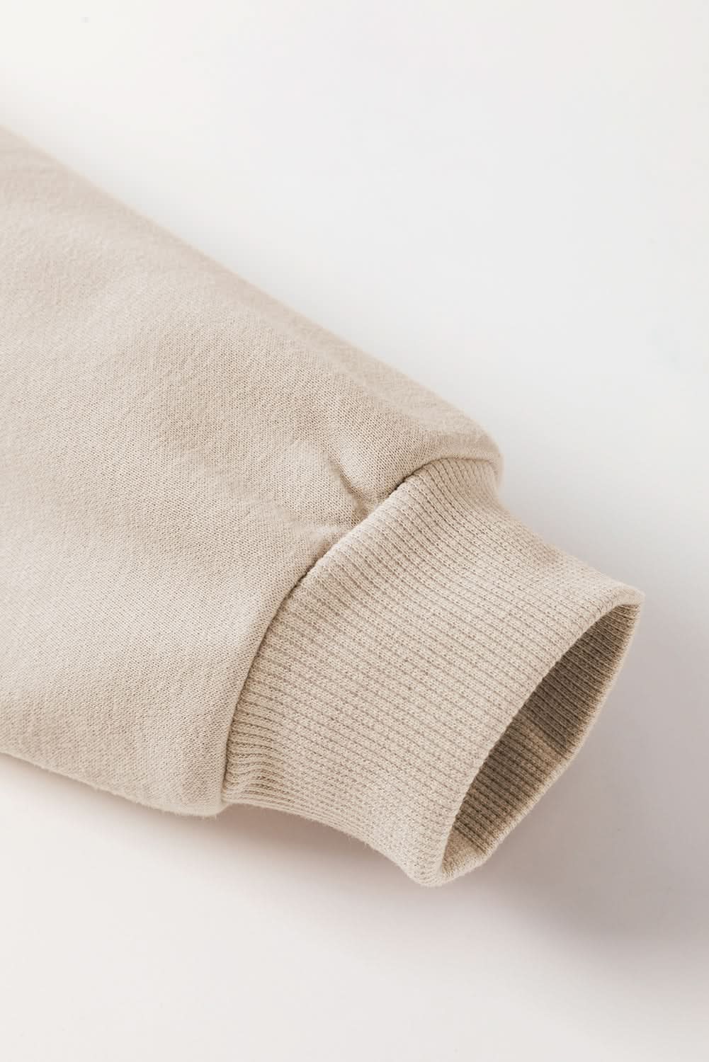 Parchment Knit Crochet Exposed Seam Ribbed Trim Sweatshirt - Love Salve